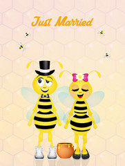 Wall Mural - Wedding of bees