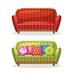 sofa soft colorful homemade, set 2