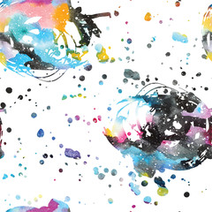 Wall Mural - watercolor galaxy background.