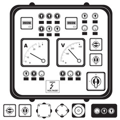 electric control panel with elements