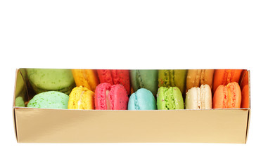 Wall Mural - Colorful macaroons the golden box