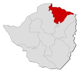  Map - Zimbabwe, Mashonaland Central