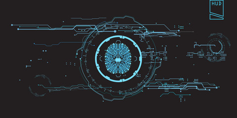 Wall Mural - HUD interface concept futuristic virtual graphic touch user