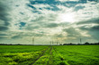 © meen_na - Green field and sky  with clouds