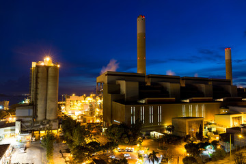 Wall Mural - Cement plant at evening