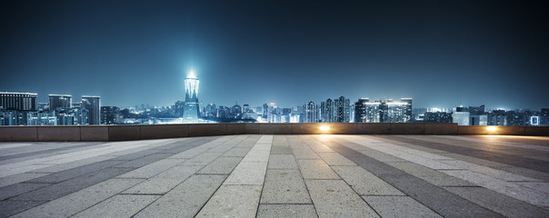 Aufkleber - empty street with modern buildings in hangzhou west lake culture