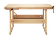 Wooden workbench with vises
