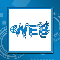 Wall Mural - Web Technical Blue White Square 