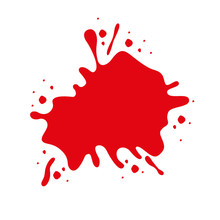 Red Paint Stain Isolated Icon Design