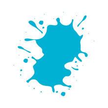 Blue Paint Stain Isolated Icon Design