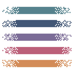 Wall Mural - set of colored modern pixel banners for headers