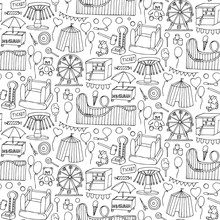 Attraction Doodle Sseamless Pattern