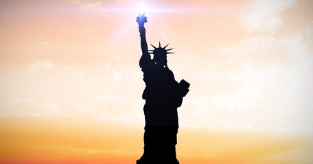 Sticker - Composite image of focus on liberty statue 