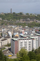 Cityscape View of Edinburgh with Calton Hill Park