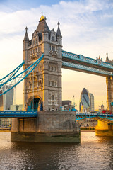 Poster - Tower Bridge and River Thames at sunset 