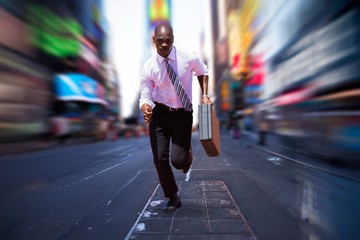 Poster - composite image of businessman running