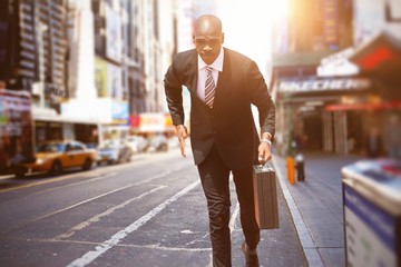 Poster - composite image of businessman running