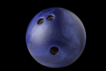 bowling ball isolated on black background