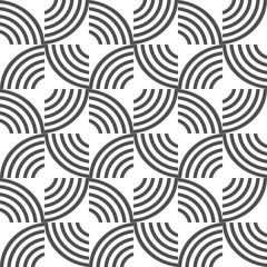 Wall Mural - black and white geometric striped seamless pattern