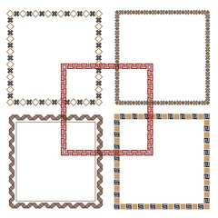 Poster - five geometric ethnic frames