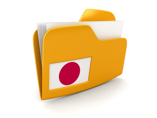 Poster - folder and lists with Japanese Flag. Image with clipping path