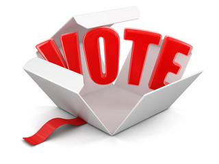 Poster - Open package with vote. Image with clipping path