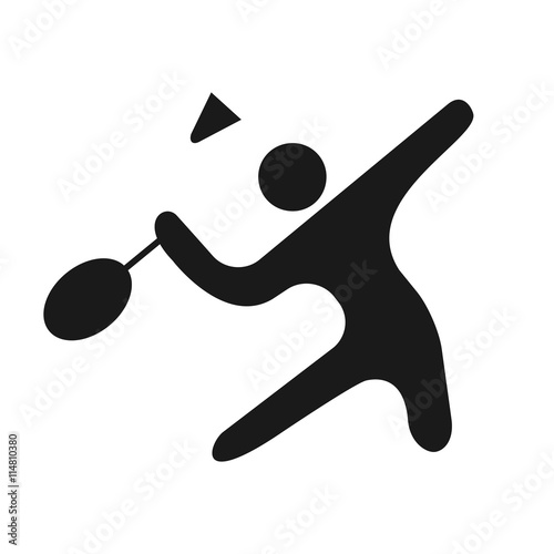 Man stick figure badminton Stock Vector | Adobe Stock