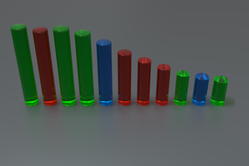Poster - glass bar chart 3d rendering background