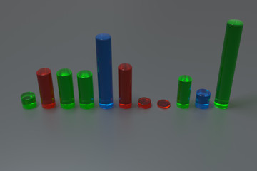 Poster - glass bar chart 3d rendering background