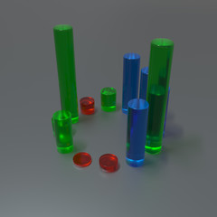 Poster - glass bar chart 3d rendering background