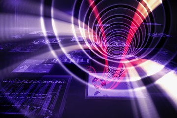 Poster - Composite image of white spiral with red light 