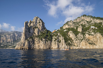 Poster - Rocks formation on the coast of  Mediterranean Sea, Capri Island, Italy