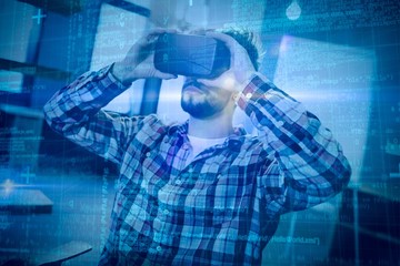 Poster - Composite image of some blue matrix and codes