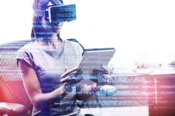 Poster - Composite image of blue and red technology interface