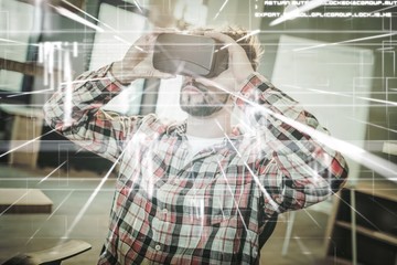 Poster - Composite image of blue and red technology interface