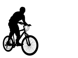 Poster - mtb cyclist silhouette - vector