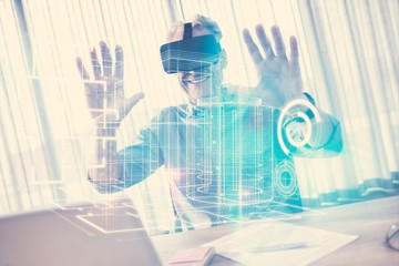 Poster - Composite image of blueprint interface