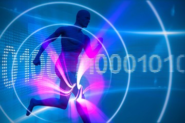 Poster - composite image of blue character running