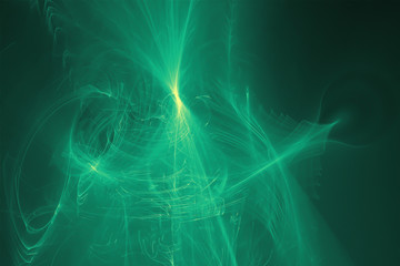Wall Mural - green glow energy wave. lighting effect abstract background.