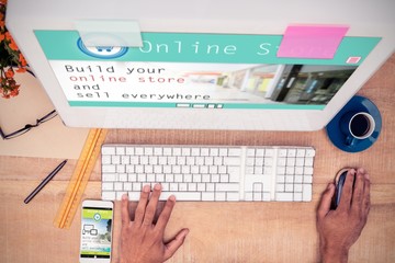 Poster - Composite image of screen of an online store