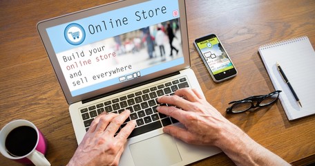 Poster - Composite image of screen of an online store