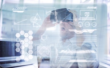 Poster - Composite image of business interface