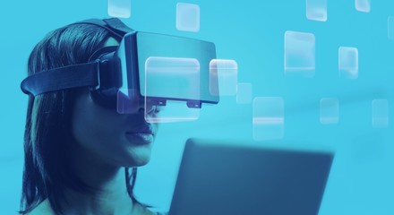 Poster - Composite image of abstract technology interface