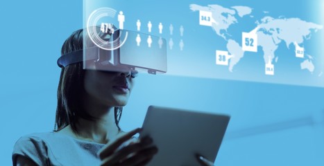 Poster - Composite image of abstract technology interface