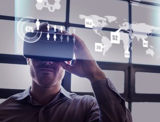 Poster - Composite image of abstract technology interface