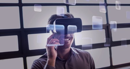 Poster - Composite image of abstract technology interface