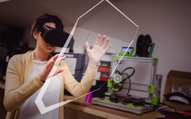 Poster - Composite image of blue interface
