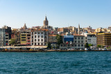 Fototapeta  - Istanbul Beyoglu district cityscape and famous landmark Galata Kulesi, Tower. Urban skyline with copy space