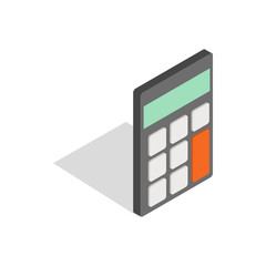 Poster - Calculator icon in isometric 3d style isolated on white background. Compute symbol