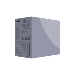 Poster - Back panel of central processing unit icon in cartoon style on a white background